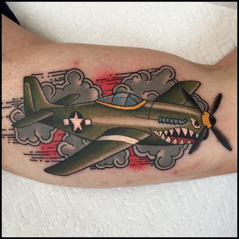 airplane tattoo|american traditional plane tattoo.